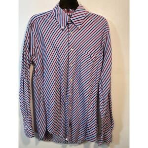 Tommy Hilfiger Mens Classic Fit L/S Button Down Shirt Size 15.5x35 M Red Blue